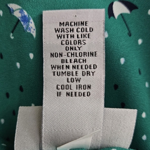 CATHERINES PRINT BLOUSE GREEN SZ 0X 14/16 NWOT - Picture 8 of 9